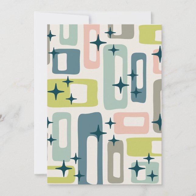 Retro Mid Century Modern Abstract Pattern Invitation (Front)