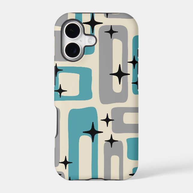 Retro Mid Century Modern Abstract Pattern Iphone Case (Back)