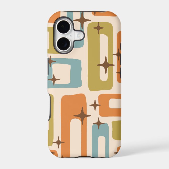 Retro Mid Century Modern Abstract Pattern Iphone Case (Back)