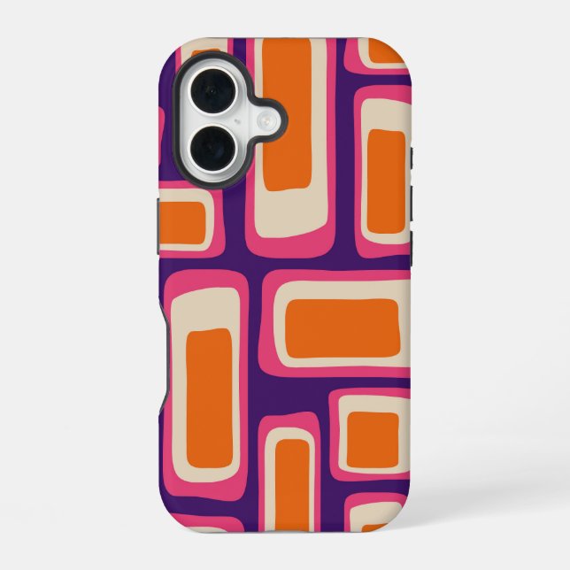 Retro Mid Century Modern Abstract Pattern Iphone Case (Back)