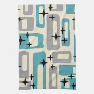 Retro Mid Century Modern Abstract Pattern Kitchen Towel