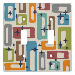 Retro Mid Century Modern Abstract Pattern Light Switch Cover