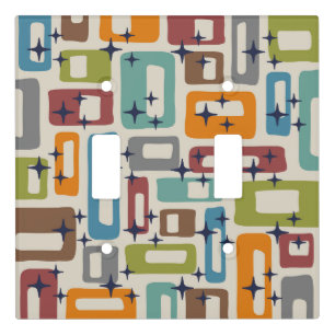 Retro Mid Century Modern Abstract Pattern Light Switch Cover