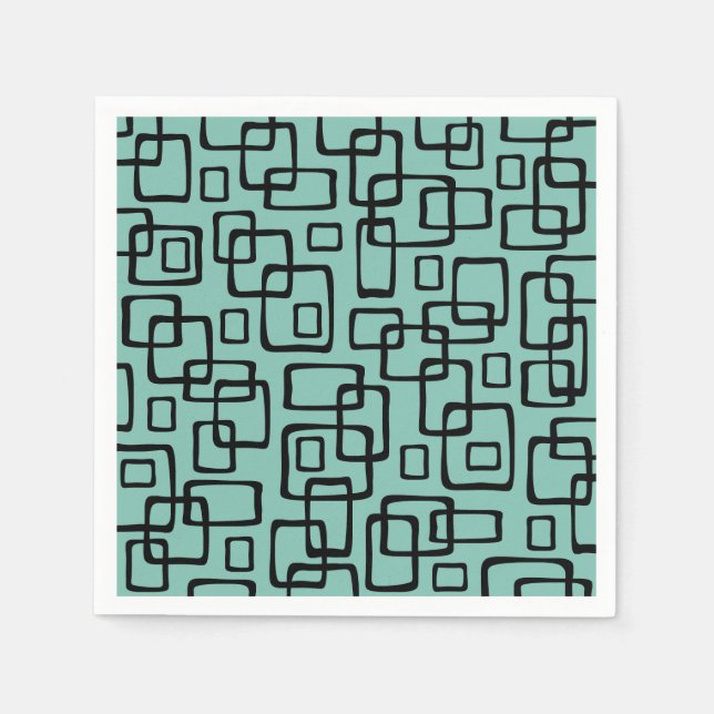 Retro Mid Century Modern Abstract Pattern Napkins (Front)