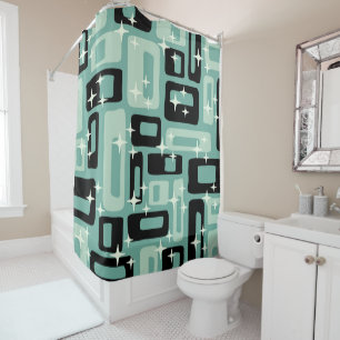 Retro Mid Century Modern Abstract Pattern Shower Curtain