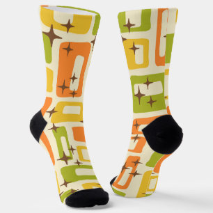 Retro Mid Century Modern Abstract Pattern Socks