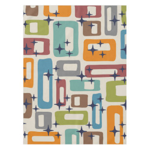 Retro Mid Century Modern Abstract Pattern Tablecloth