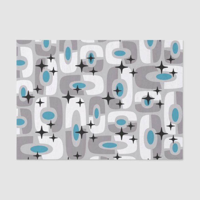 Retro Mid Century Modern Abstract Pattern Tissue Paper (Front)
