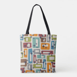 Retro Mid Century Modern Abstract Pattern Tote Bag