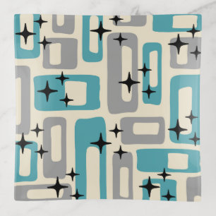 Retro Mid Century Modern Abstract Pattern Trinket Tray