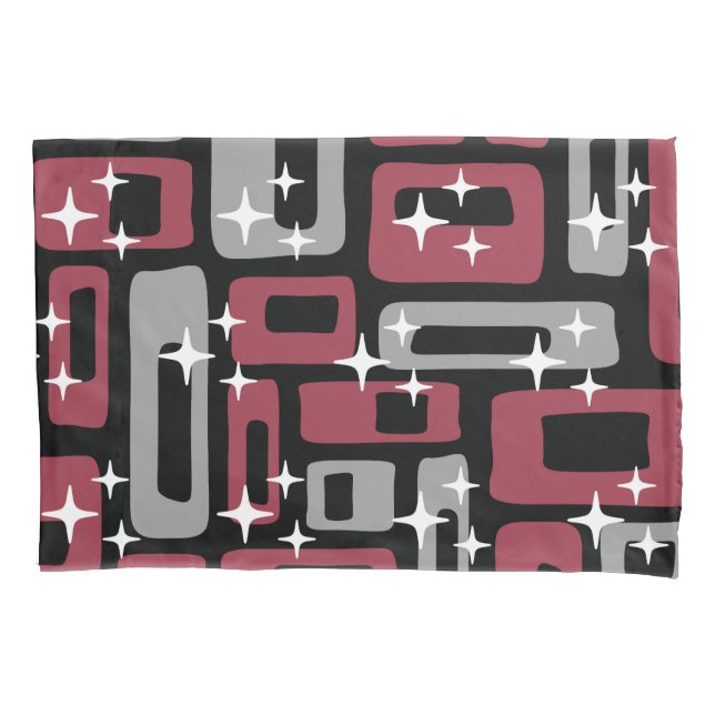 Retro Mid Century Modern Abstract Pillow Case (Front-Left)