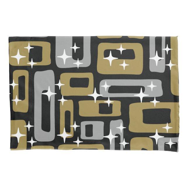 Retro Mid Century Modern Abstract Pillow Case (Front-Left)
