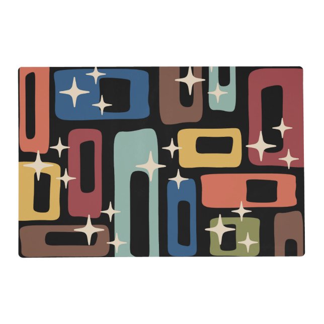 Retro Mid Century Modern Abstract Placemat (Front)