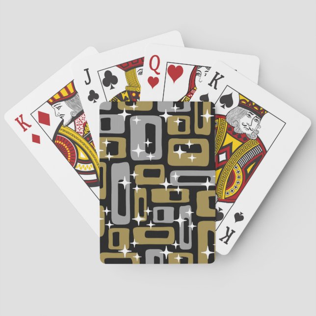 Retro Mid Century Modern Abstract Poker Cards (Back)