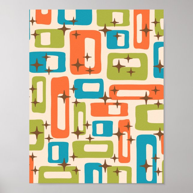 Retro Mid Century Modern Abstract Poster (Front)