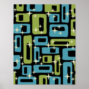 Retro Mid Century Modern Abstract Poster