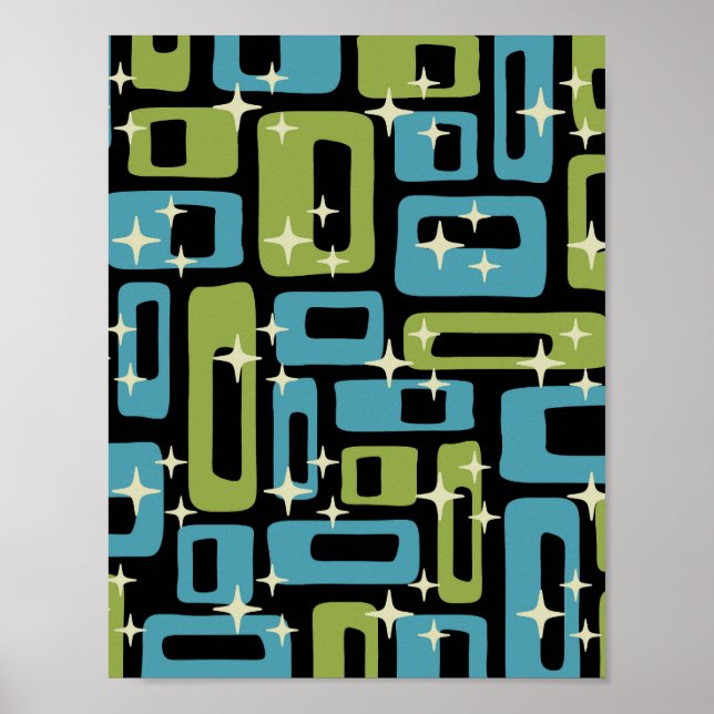 Retro Mid Century Modern Abstract Poster (Front)