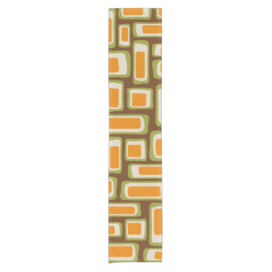 Retro Mid Century Modern Abstract Short Table Runner