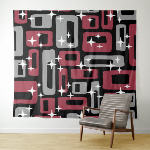 Retro Mid Century Modern Abstract Tapestry