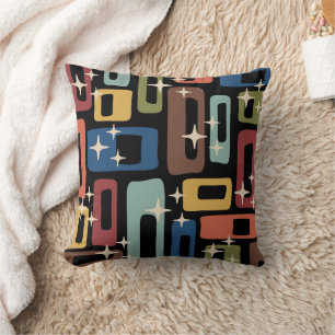 Retro Mid Century Modern Abstract Throw Pillow