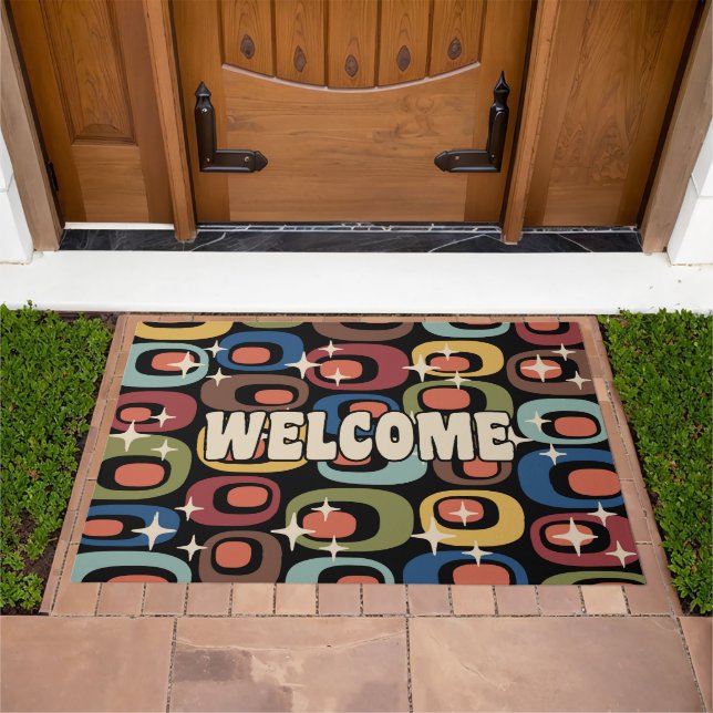 Retro Mid Century Modern Abstract Welcome Doormat (Outdoor)