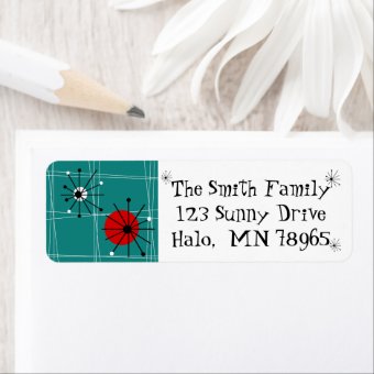 Retro Mid Century Modern Address Labels | Zazzle