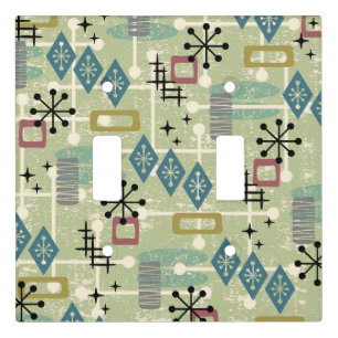 Retro Mid Century Modern Atomic Abstract Light Switch Cover