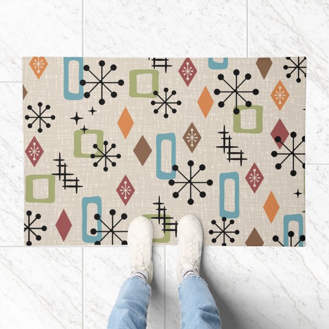 Retro Mid Century Modern Atomic Abstract Pattern Doormat (Indoor)