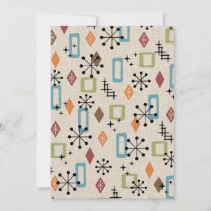 Retro Mid Century Modern Atomic Abstract Pattern Invitation