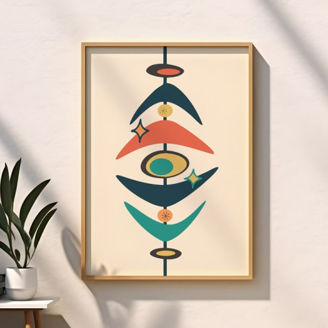 Retro Mid Century Modern Atomic Age Abstract Poster (Creator Uploaded)