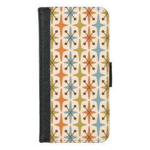 Retro Mid Century Modern Atomic Age Pattern iPhone 8/7 Wallet Case