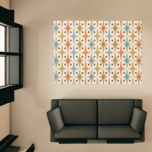 Retro Mid Century Modern Atomic Age Pattern Rug
