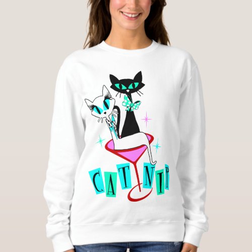Retro Mid Century Modern Atomic Cat Sweatshirt