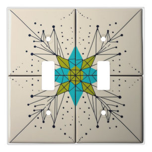 Retro Mid Century Modern Atomic Geometric Pattern Light Switch Cover