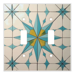 Retro Mid Century Modern Atomic Geometric Pattern Light Switch Cover