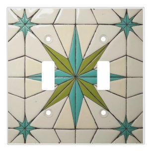 Retro Mid Century Modern Atomic Geometric Pattern Light Switch Cover