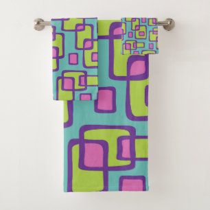 Retro Mid Century Modern Bath Towel Set