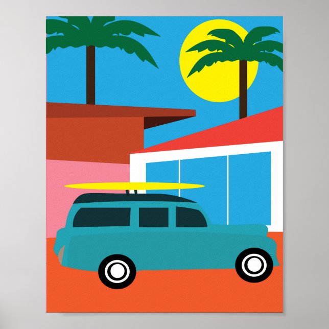 Retro Mid-Century Modern California Print (Front)