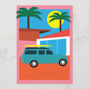 Retro Mid-Century Modern California Print Invitation
