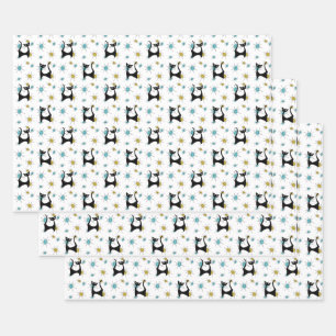 Retro Mid-Century Modern Cat Wrapping Paper Sheets