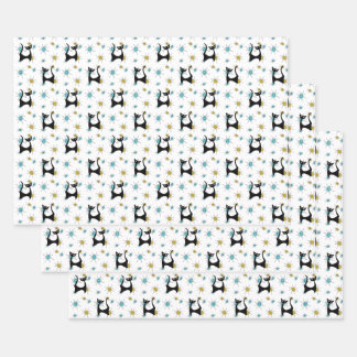 Retro Mid-Century Modern Cat Wrapping Paper Sheets