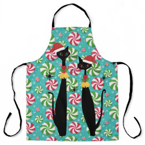 Retro Mid Century Modern Cats Christmas Candy Apron