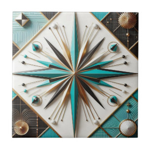 Retro Mid Century Modern  Ceramic Tile