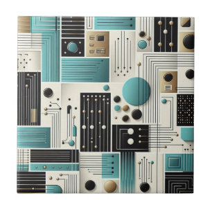 Retro Mid Century Modern Ceramic Tile
