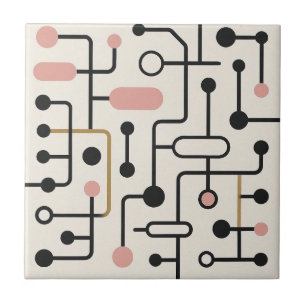 Retro Mid Century Modern Ceramic Tile