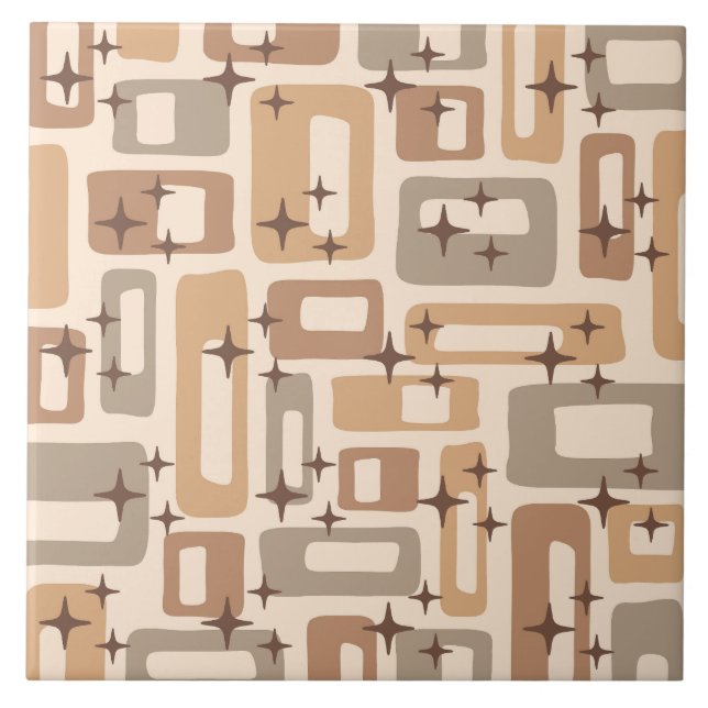 Retro Mid Century Modern Ceramic Tile (Front)