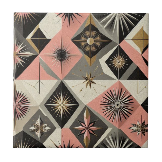 Retro Mid Century Modern  Ceramic Tile (Front)