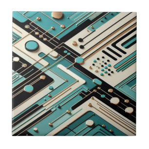 Retro Mid Century Modern Ceramic Tile