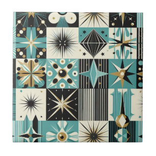 Retro Mid Century Modern Ceramic Tile
