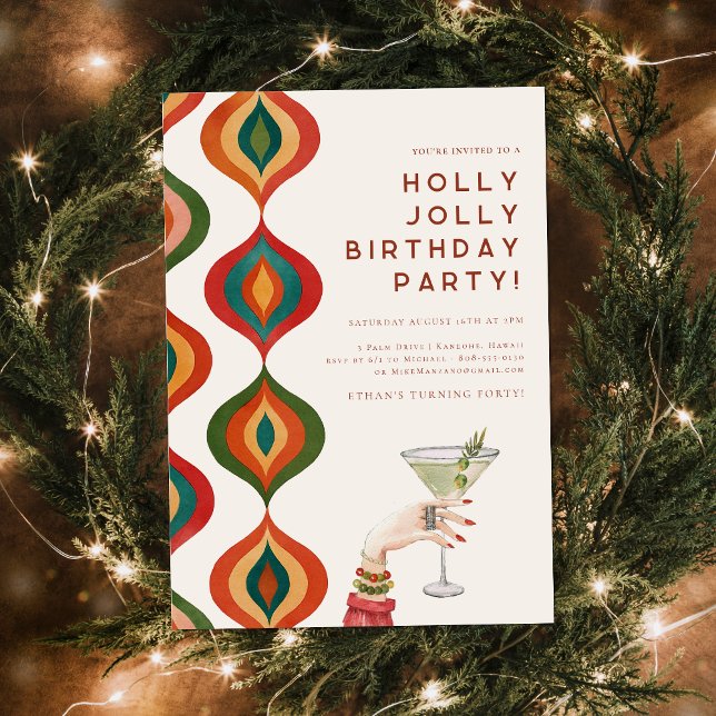 Retro Mid-Century Modern | Christmas Birthday Invitation (Creator Uploaded)
